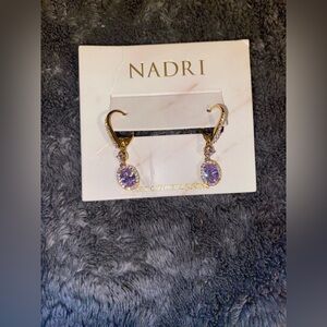 BNWT Nadri Maiden Cubic Zirconia Oval Halo Drop Earrings $75
